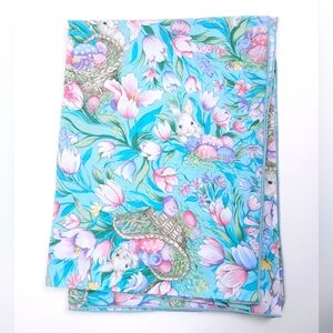 Bardwil Linens Vintage Easter Day Periwinkle Blue Tablecloth Rectangle 58x80 In